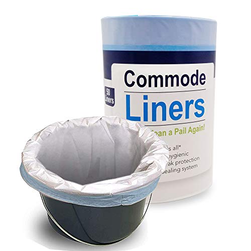 SaniCare Commode Liners - Pack of 50 Disposable Commode Liners - Fits All Standard Bedside Commodes - Eliminates Odors - Never Clean A Pail Again